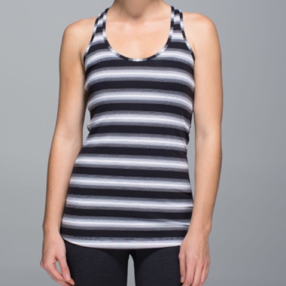 Lululemon Black and White Racer Tank Top